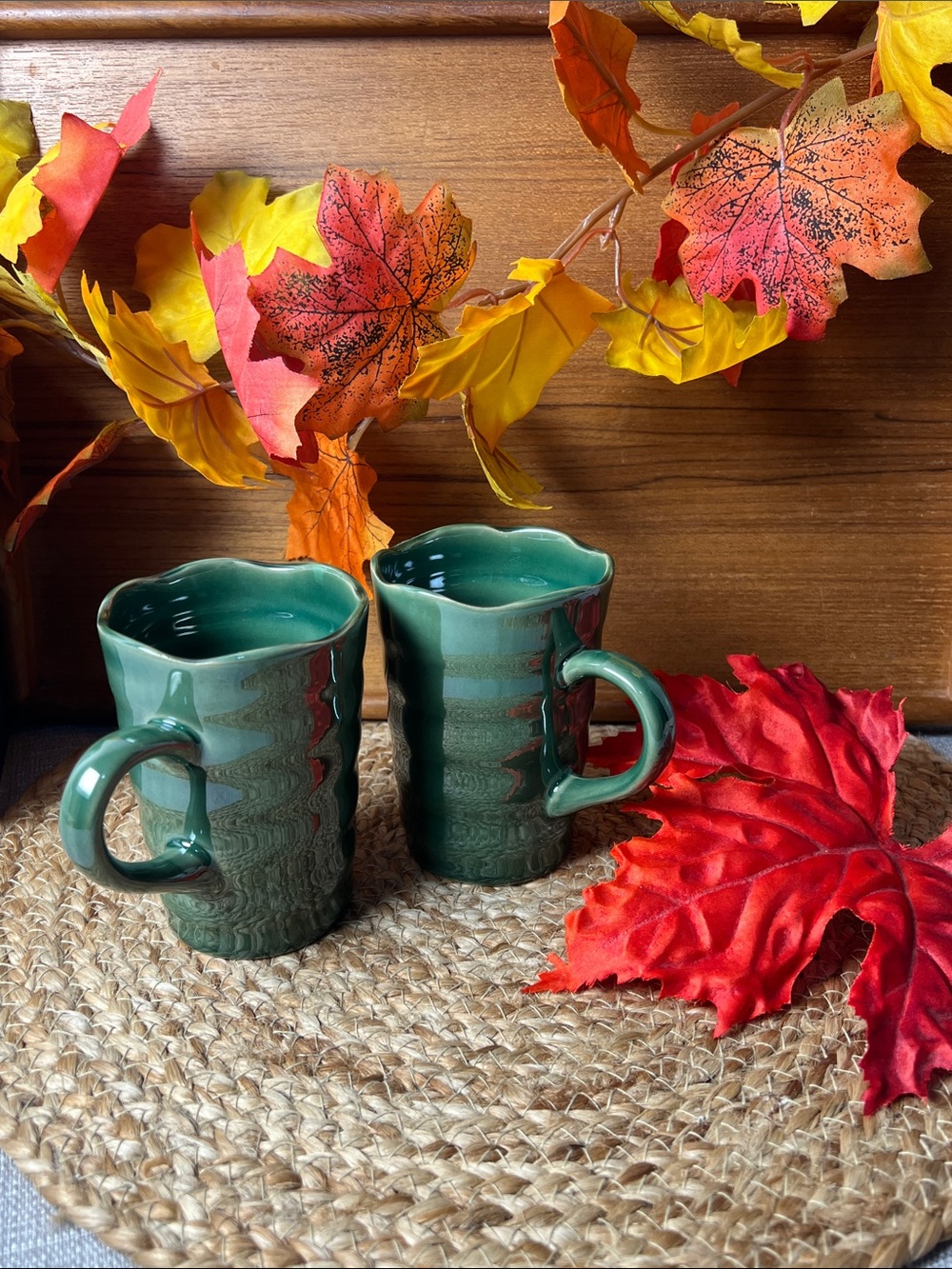 California Pantry Classic Ceramics Green Stoneware Mugs Set of 2